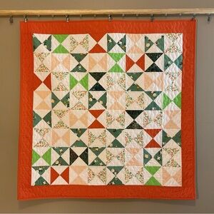 Handmade Orange Blossom Baby Quilt 37x37